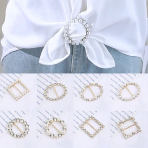 1PC Pearl Rhinestone Buckle Ring Waist Buckle Exquisite Light Luxury DIY Decor - Picture 1 of 23