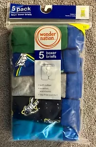 Wonder Nation - Boys Boxer Briefs - 5 Pack - Many Sizes - Space Theme - New - Picture 1 of 1