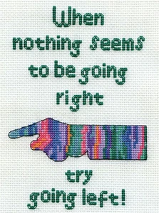 Cross Stitch Kit ~ Design Works Go Left Funny Saying #DW3303 - Picture 1 of 4