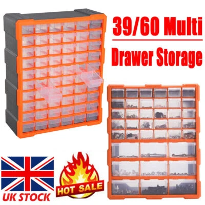 MULTI STORAGE DRAWER CABINET UNIT HOME GARAGE NAIL SCREW CRAFT BITS ORGANISER UK - Image 1 of 4