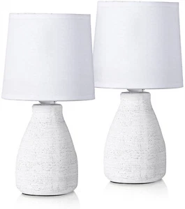 2-Pack BRUBAKER Table or Bedside Lamps - White - Ceramic Base - 11 Inches - Picture 1 of 4