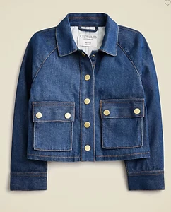J. Crew Crewcuts Size XL (12-14) Girls' drapey denim jacket blue  NWT CC947 - Picture 1 of 4