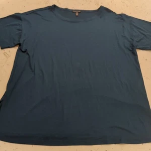 Eileen Fisher Women’s Short Sleeve Knit Top Tee Teal Blue Size S/P - Picture 1 of 14