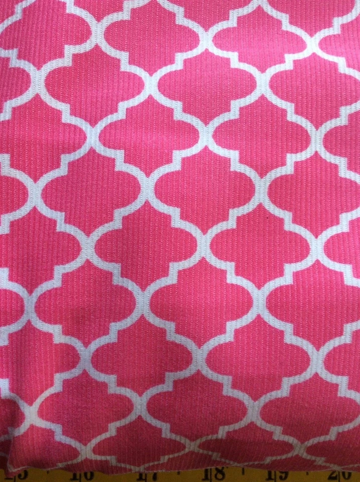 FABRIC FINDERS RASPBERRY QUATREFOIL CORDUROY # DC62- 60 INCH WIDE- BTY - Image 1 of 1