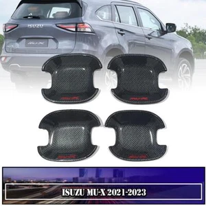 Set Door Handle Bowl Cover Carbon Logo Red For Isuzu MU-X MUX 2020-2023 - Picture 1 of 8