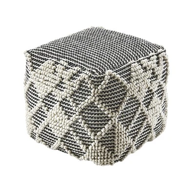 Sitzpouf Pouf RAJA Retro Sitzwürfel Sitzkissen Hocker aus Baumwolle mit Muster - Bild 1 von 4