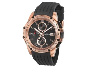 Magnum RACING MA33568U Mens Sports Rosegold Black Chronograph Diver Rubber Watch - Picture 1 of 2