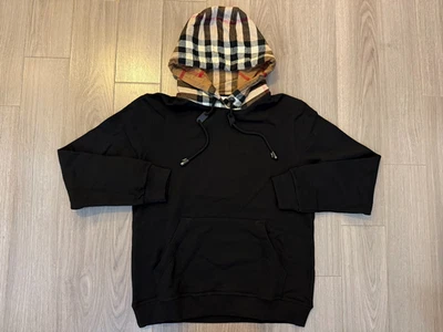 Burberry Check Hood Pullover Hoodie black sz S - Image 1 of 2