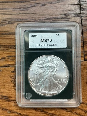 Losa de dólar American Silver Eagle 2004 MS70 Foto 1 de 2