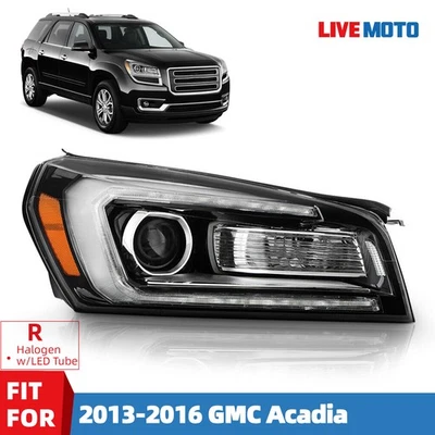Halogen Headlight For 2013-2016 GMC Acadia w/Bulb w/LED Parking Light Right Side - Image 1 of 4