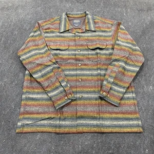 PENDLETON Board Shirt Men's Size XL Brown Multi Ombre Stripe - Picture 1 of 9