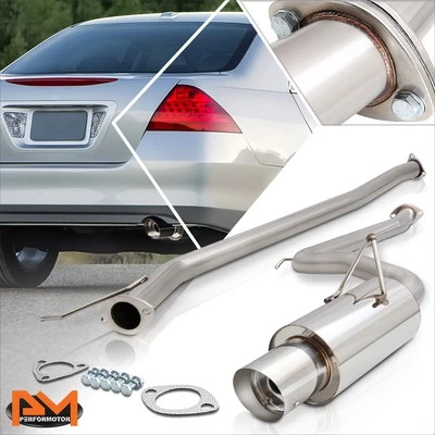 For 03-06 Honda Accord UC1 K24 4" Slanted Tip Muffler S.S Catback Exhaust System - Изображение 1 из 4