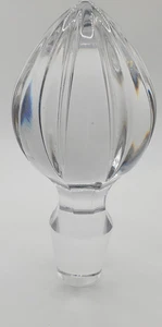 Vintage Heavy Clear Solid Crystal Glass Pointed Bottle Stopper 4 1/2”   x 0.8" - Picture 1 of 5