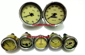 Smiths kit - Elec Temp + Oil + Fuel + Amp+ volt+ Gauge+kmph Speedo +Tacho 100 mm - Picture 1 of 5