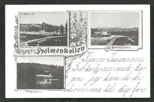 Gruss aus Holmenkollen Art Nouveau Vestre Aker Norway Norge ca 1899 - Picture 1 of 1