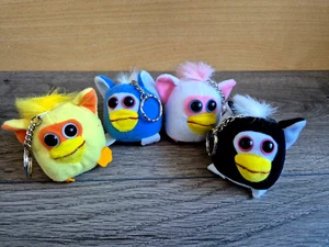 Shaking Pocket Pets Furby Hoody Keychain Set of 4 colours Pull string vibrating - Picture 1 of 2