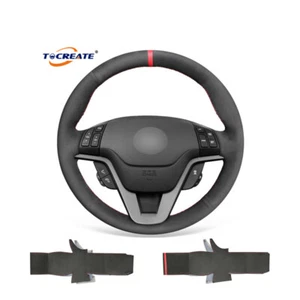 Black Suede Car Steering Wheel Cover for Honda CR-V CRV 2007-2011 #Q043 - Bild 1 von 11