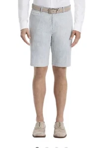 Lauren Ralph Lauren  Blue Stripe Cotton Shorts Seersuckers Flat Front Size 50 - Picture 1 of 8