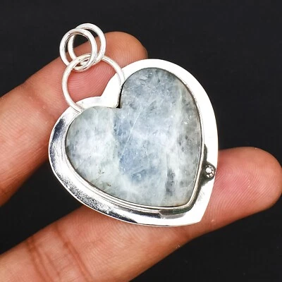 Seraphnite Gemstone 925 Sterling Silver Ethnic Heart Shape Pendant Jewelry Foto 1 de 4