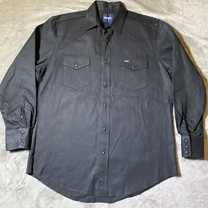 Wrangler Western Black Pearl Snap Firm Finish Men XLT Tall long Sleeve Shirt - Bild 1 von 8