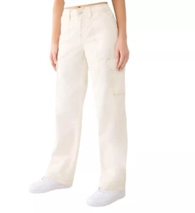 True Religion Military Cargo Single Needle High Waisted Wide Leg Pants 28 - Picture 1 of 14