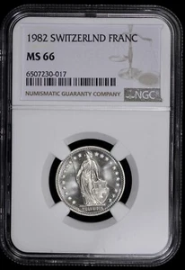1982 Switzerland Franc NGC MS 66 - Picture 1 of 4