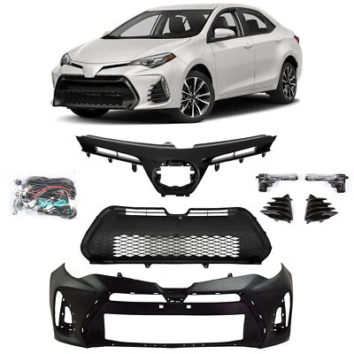 Front Bumper & Grille Fog Light Set For Toyota Corolla 2017 2018 2019 SE XSE - Image 1 of 4