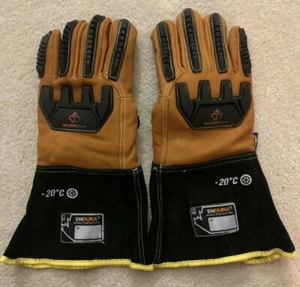 Endura Double Weight Winter gefütterte schlagfeste Ziegenlederhandschuhe mit Ölblock - Bild 1 von 5