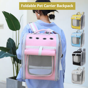 Pet Backpack Cat Dog Bag Carrier Foldable Breathable Transparent Cat  Bag