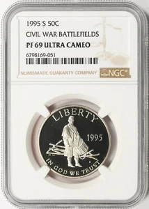 1995-S 50c Civil War Battlefields Commemorative Half Dollar NGC PF69UCAM - Picture 1 of 4