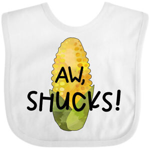 Inktastic Aw, Shucks! Corn On The Cob Humor Baby Bib Farming Farm Harvest Fun Jc