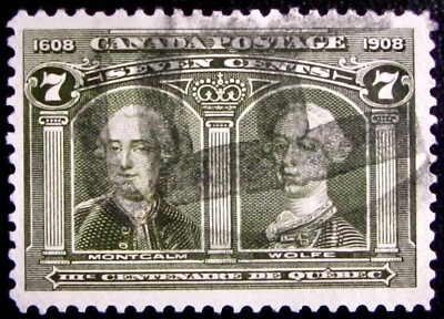 1908 CANADA #100: F/VF Used - Montcalm & Wolfe - Quebec Tercentenary issue - Image 1 of 2