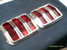 1964-1965-1966 Ford Mustang 2 Tail Turn Signal Light Lamp Lenses With Crome Trim