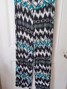 Bauch plus weites Bein Boho Hose Gr. 1xl Tribal Print weites Bein weich Stretch Beachy - Bild 1 von 6