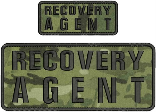 R AGENT EMB PATCH 4X10 & 2X5 HOOK ON BACK BLACK ON MULTICAM | eBay