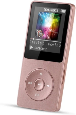 AGPTEK MP3 Player 8 GB 70 Stunden Wiedergabezeit OTG Funktion FM Radio Rosa - Bild 1 von 4