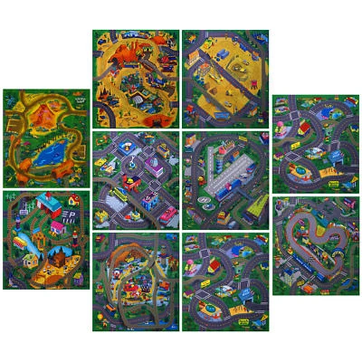 Kinder Spielteppich Auto Straßen Teppich 70 x 80 cm 10 Motive kombinierbar - Bild 1 von 3
