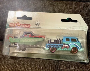 Miniatura Majorette Volkswagen Combi T1 Barco Y Remolque Trailer 1/64 - Imagen 1 de 4