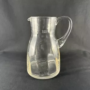 CREMA BROCCA IN VETRO TRASPARENTE VINTAGE ~ 0,5 L ~ 5,75" Alta - Foto 1 di 6