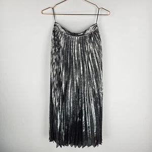 Sass & Bide Live It Up Skirt Womens Size 6 Silver Silk Blend Long Pleated NWT - Picture 1 of 8