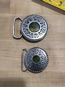 2 fibbie da cintura in acciaio inox super belle macchine pesanti lucidate - Foto 1 di 16