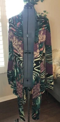Abrigo suéter plumero cárdigan largo multicolor para mujer.  TALLA M/L Foto 1 de 4