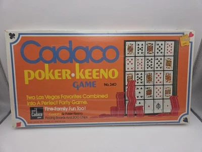 POKER-KEENO Vintage Pokeno 12 Conjunto de Tabuleiro 1971 por Cadaco - Imagem 1 de 4