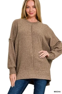Zenana Brushed Melange Hacci Oversized Pullover - kuscheliger & schicker Strick - Bild 1 von 4