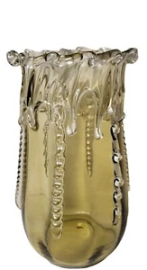 Antike viktorianische Vase Vintage? Heller Bernstein mit Glasapplikationen 7,75x4 Zoll - Bild 1 von 16