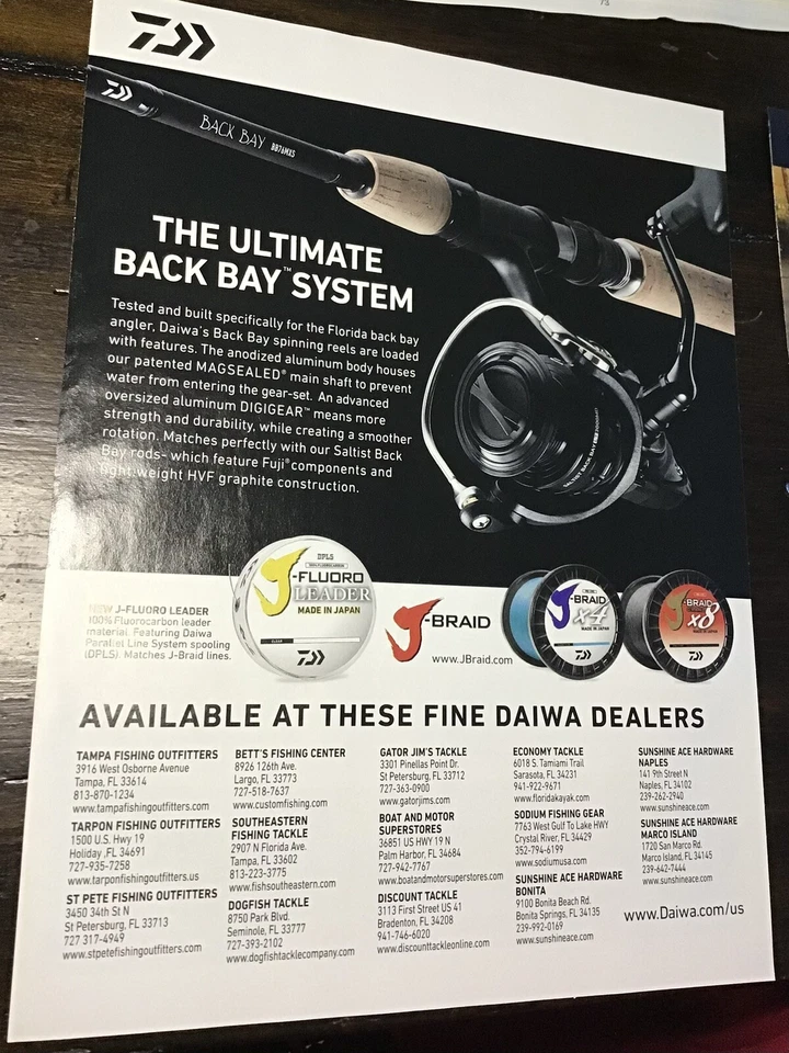 Revista de carrete giratorio de pesca Daiwa Back Bay AD #24528 Foto 1 de 1