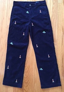 Boys Vineyard Vines Navy Corduroy Lighthouse Nautical Club Pants 18 Years - Picture 1 of 8