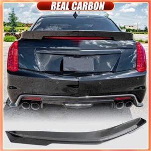 Alerón trasero de fibra de carbono real apto para Cadillac CTS 2013-16 labio del ala trasera - Imagen 1 de 14