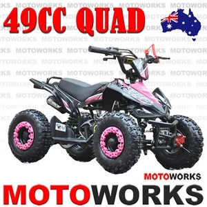 49CC SPORTS QUAD BIKE ATV BUGGY KIDS 4 WHEELER POCKET PIT DIRT BIKE PINK - Picture 1 of 9