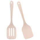 2 Wooden Spatulas - Slotted Turner for Baking, Griddle & Burgers